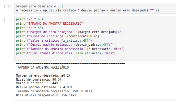 Tamanho Amostral com Scipy