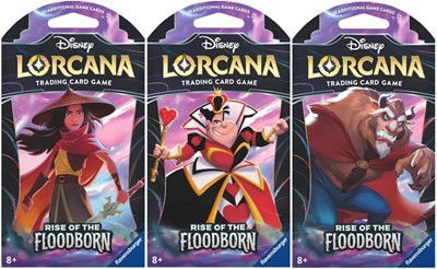 Disney Lorcana: Rise of the Floodborn Sleeved Booster Pack Art Bundle [Set of 3] Crop image Wallpaper