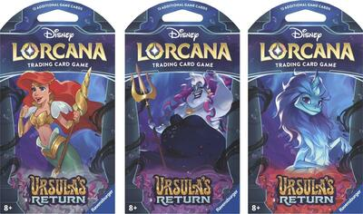 Disney Lorcana: Ursula's Return Sleeved Booster Pack Art Bundle [Set of 3] Full hd image