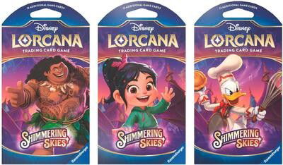 Disney Lorcana: Shimmering Skies Sleeved Booster Pack Art Bundle [Set of 3] Crop image Wallpaper