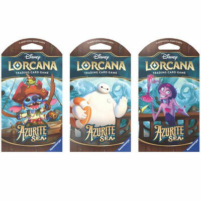 Disney Lorcana: Azurite Sea Sleeved Booster Pack Art Bundle [Set of 3] Crop image Wallpaper