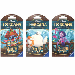 Disney Lorcana: Paquete de refuerzo con mangas de mar azurita [Juego de 3] image