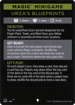 Urza's Blueprints (minigame) Card // Urza's Blueprints (cont'd) Card image