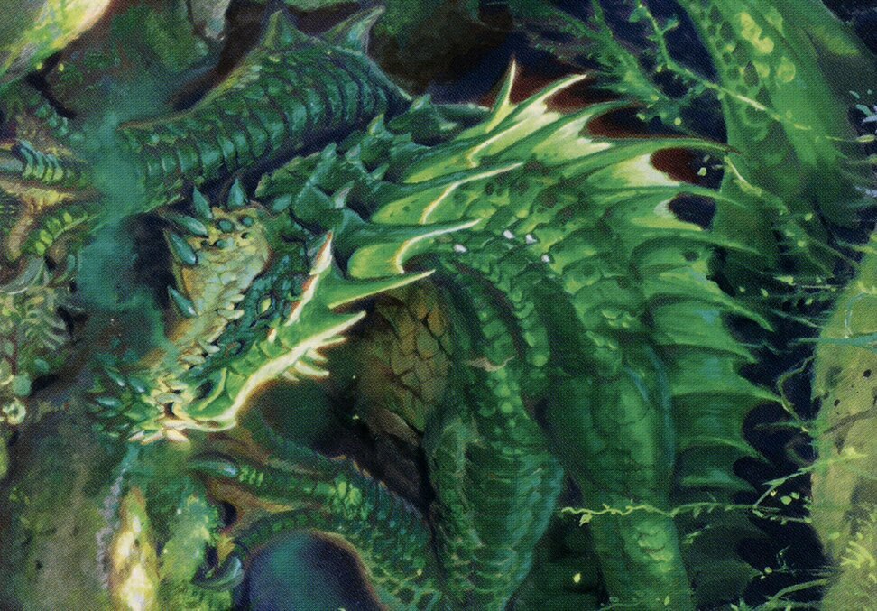 Lurking Green Dragon Card Crop image Wallpaper