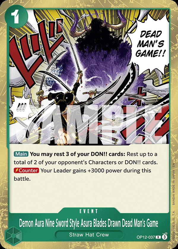 Demon Aura Nine Sword Style Asura Blades Drawn Dead Man's Game OP12-037 Crop image Wallpaper