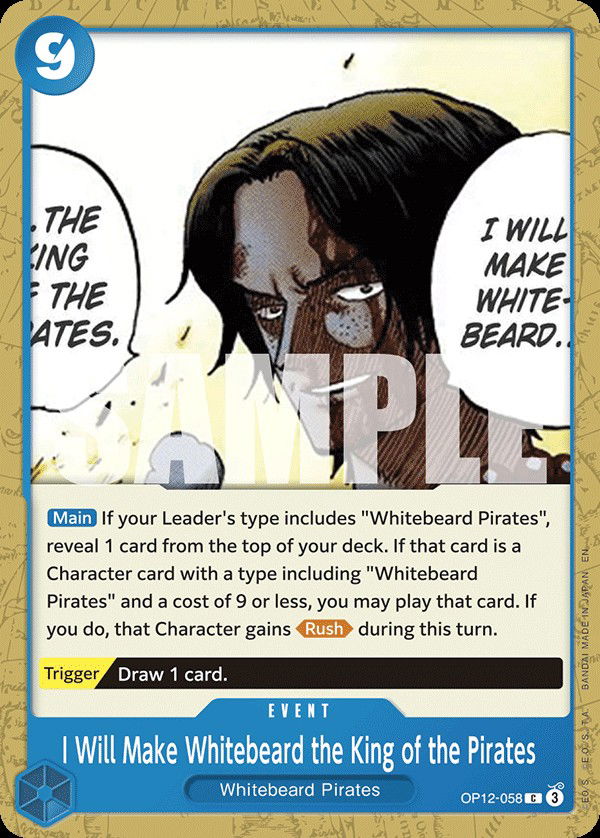 I Will Make Whitebeard the King of the Pirates OP12-058 Crop image Wallpaper