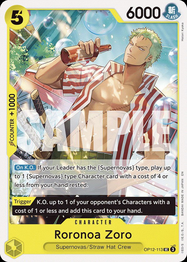 Roronoa Zoro OP12-113 Crop image Wallpaper