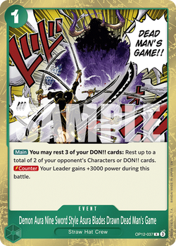 Demon Aura Nine Sword Style Asura Blades Drawn Dead Man's Game OP12-037