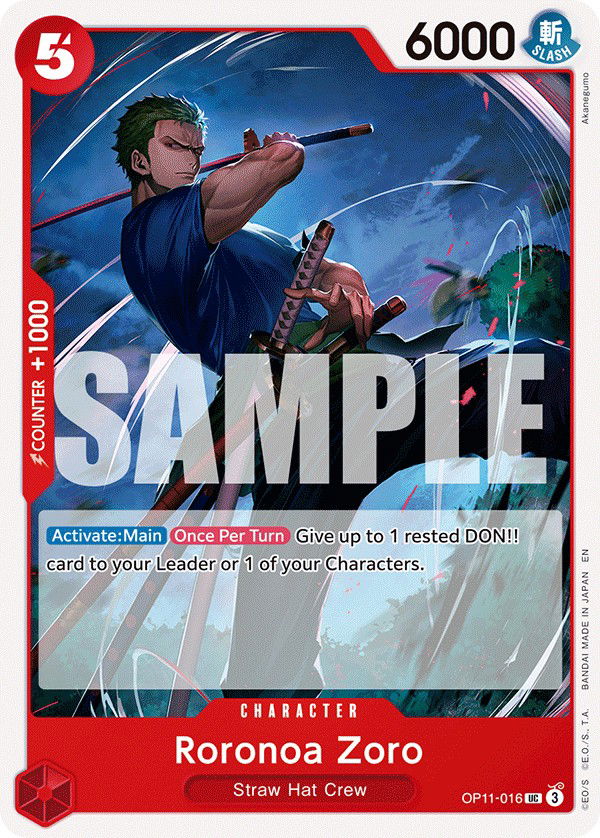 Roronoa Zoro OP11-016 Crop image Wallpaper