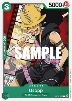 Usopp OP02-028: At the start of your turn, you may discard 1 card from your hand to draw 1 card. image