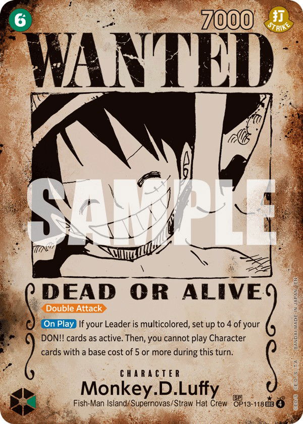 Monkey.D.Luffy OP13-118 Crop image Wallpaper