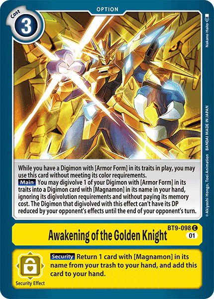 Awakening of the Golden Knight BT9-098 Crop image Wallpaper