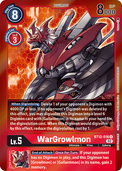 WarGrowlmon BT12-016 Full hd image