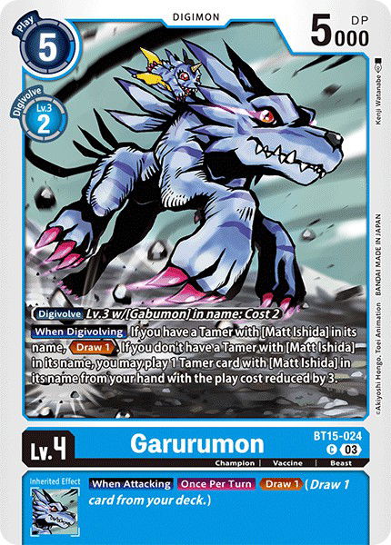 Garurumon BT15-024 Crop image Wallpaper