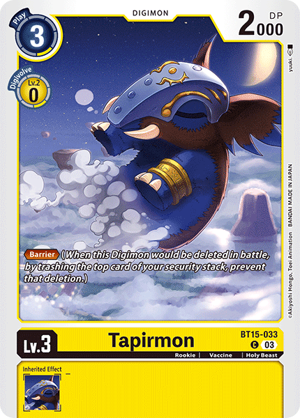 Tapirmon BT15-033 Full hd image