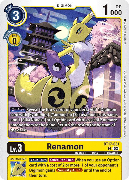 Renamon BT17-031 Crop image Wallpaper