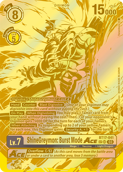 ShineGreymon: Burst Mode ACE BT17-041 Full hd image