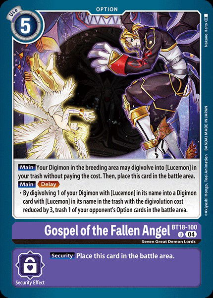 Gospel of the Fallen Angel BT18-100 Crop image Wallpaper