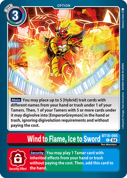 Wind to Flame, Ice to Sword BT18-095 image