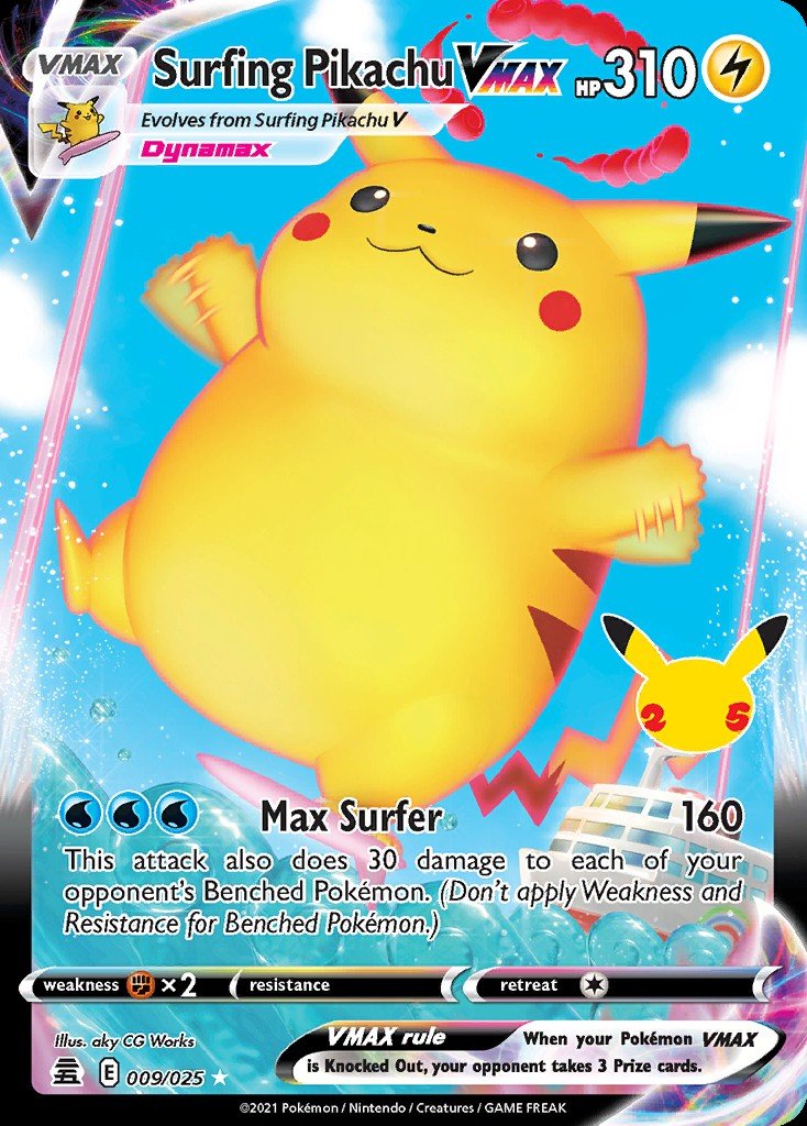 Surfing Pikachu VMAX CEL 9 Crop image Wallpaper