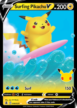 Surfing Pikachu V CEL 8