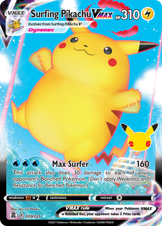 Surfing Pikachu VMAX CEL 9 Full hd image