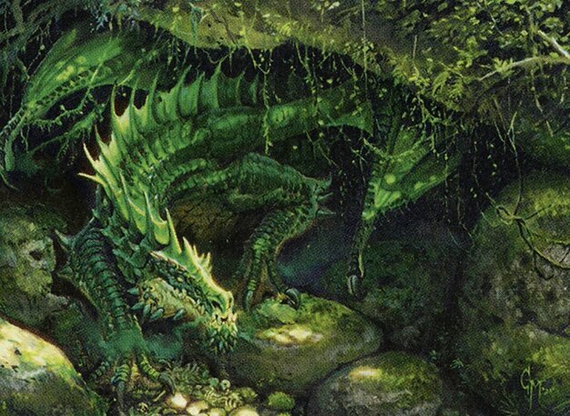 Lurking Green Dragon Crop image Wallpaper