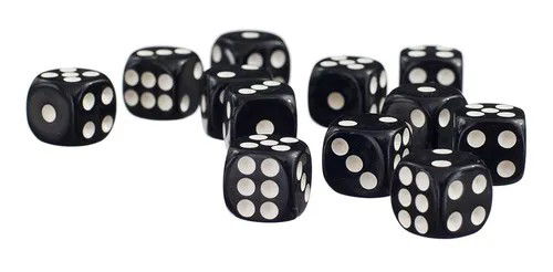 50 X 12mm Opaque Spot Dice Jogos D6 D&d Rpg Preto Crop image Wallpaper