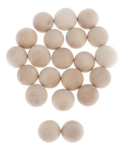 Magideal 20 Pcs Bolas De Madeira Sólida Sem Artesanato De Fu Crop image Wallpaper