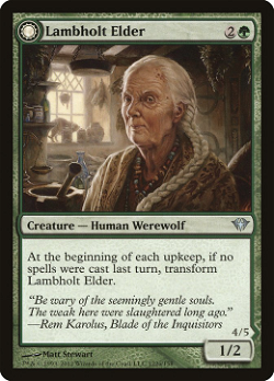 Lambholt Elder // Silverpelt Werewolf
兰霍特长老 // 银毛狼人