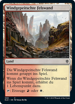 Windgepeitschte Felswand