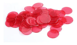100 Lot Contagem Plástico Contadores Fichas De Poker Vermelh image