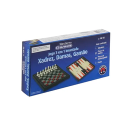 3 Em 1  Imantado Xadrez Dama E Gamão image