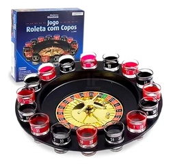 Cassino Roleta Shot Com 16 Copos De Vidro Bebida Drink image