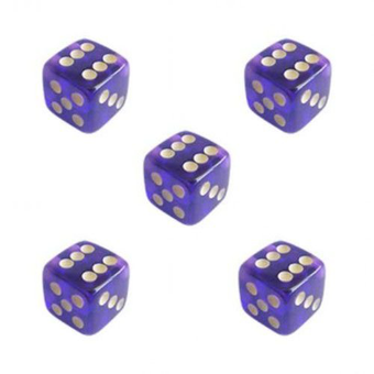 紫色透明骰子D6 image