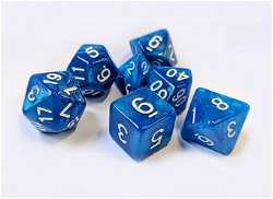 Dice for RPG Marbleized Bright Line