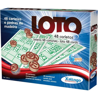 De Bingo Loto 48 Cartelas Pedras Madeira Xalingo Full hd image