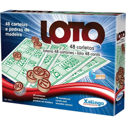 De Bingo Loto 48 Cartelas Pedras Madeira Xalingo image