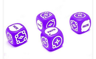 RPG FATE - Dados 6 Faces, Kit com 4 unidades - Roxo Orbital Full hd image