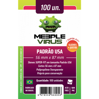 Sleeve Meeple Vírus Padrão USA (56mm x 87mm) Full hd image