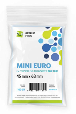 Manches Blue Core : Mini Euro (45 X 68 Mm) – Pack de 100