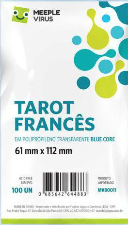 Sleeves Azul Core: Tarot Francês (61 X 112 Mm) – Pacote C/ 100 image