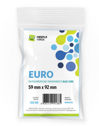 Sleeves Meeple Virus Blue Core Euro (59 X 92Mm) Full hd image
