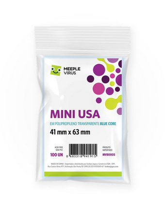 Sleeves Meeple Virus Blue Core Mini Usa Full hd image