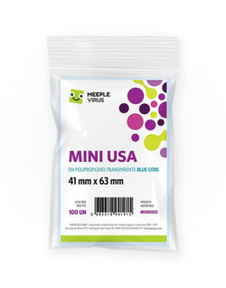 Sleeves Meeple Virus Blue Core Mini Usa image