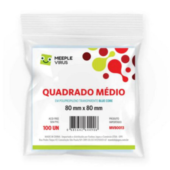 袖套Meeple病毒蓝色核心Quadrado Médio（80X80毫米） image