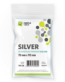 Sleeves Meeple Virus Blue Core Silver  (70X110Mm)