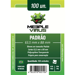 Sleeves Meeple Virus: Padrão (63,5 X 88 Mm) – Pacote C/100