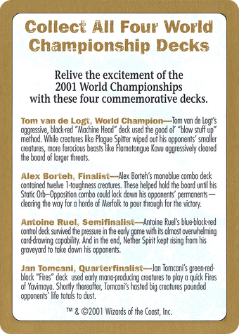 2001 World Championships Ad Card image