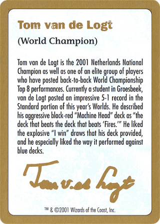 Tom van de Logt Bio (2001) image